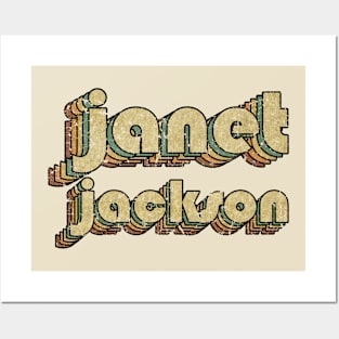 Janet Jackson // Vintage Rainbow Typography Style // 70s Posters and Art